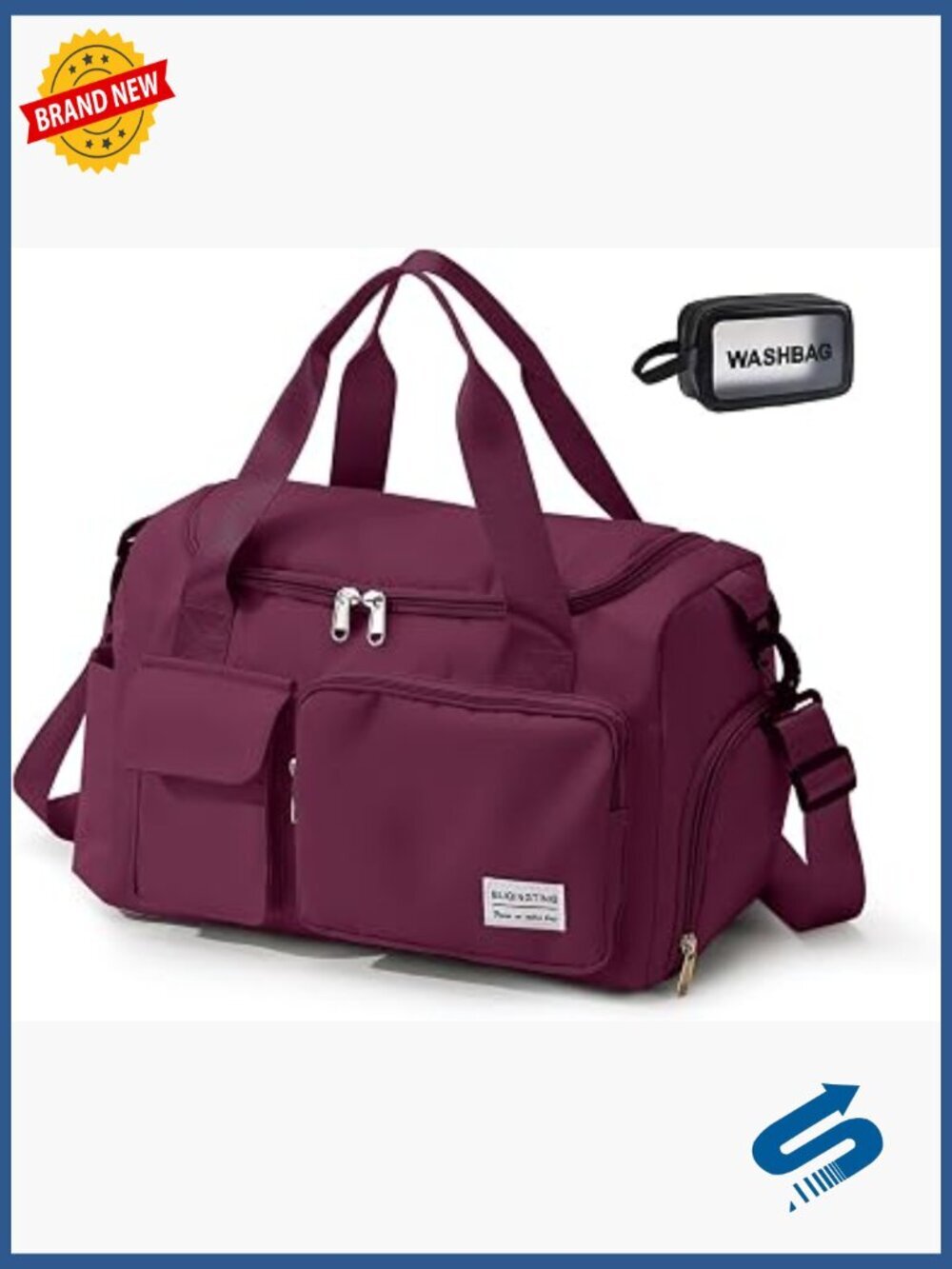 Travel Duffle Bag with Shoe Compartment and Wet Pocket